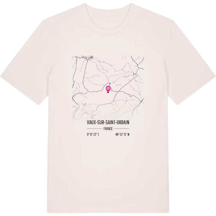Vaux-sur-Saint-Urbain karta t-shirt – t-shirt från PinShirt