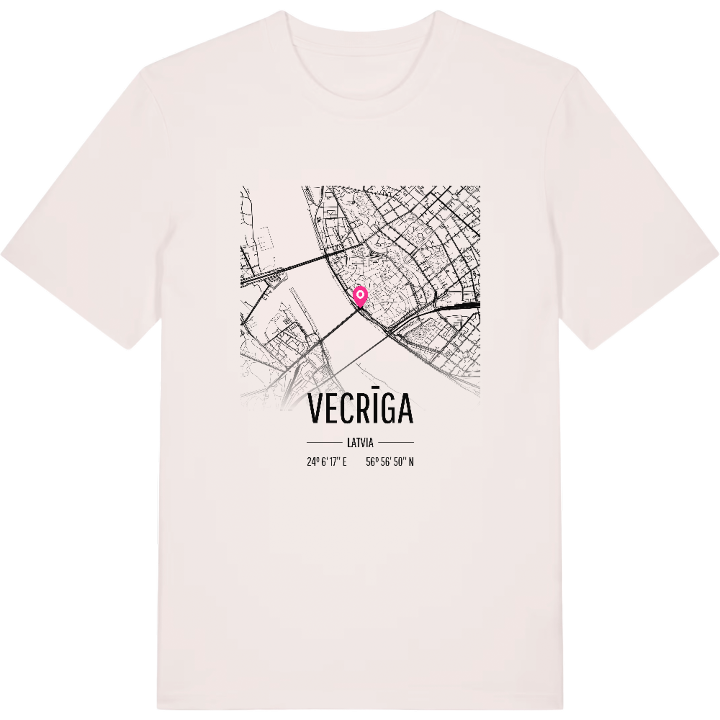 Vecrīga karta t-shirt – t-shirt från PinShirt