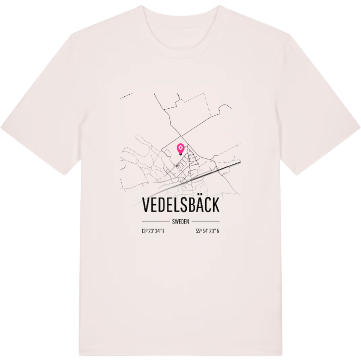 Vedelsbäck karta t-shirt – t-shirt från PinShirt