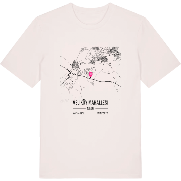 Veliköy Mahallesi karta t-shirt – t-shirt från PinShirt