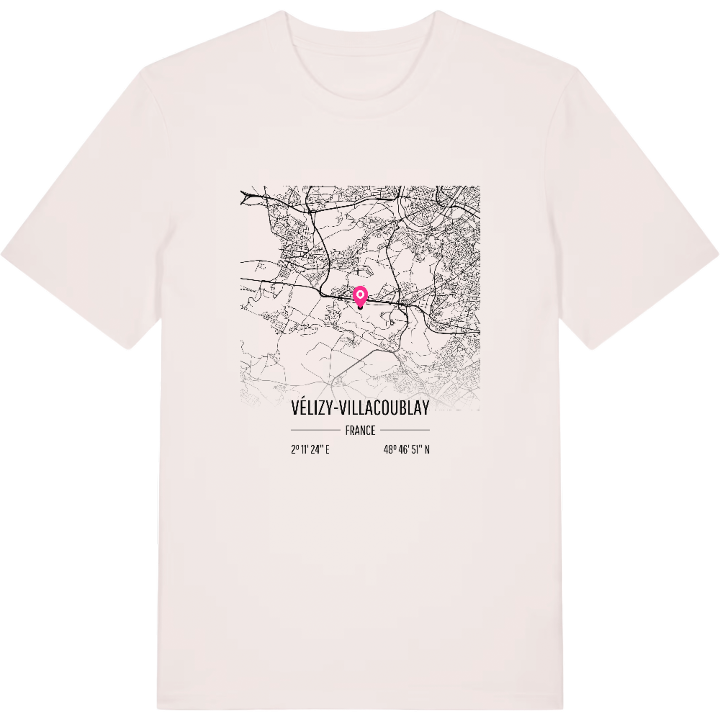 Vélizy-Villacoublay karta t-shirt – t-shirt från PinShirt