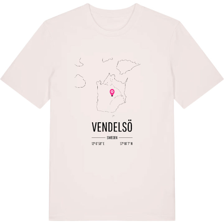 Vendelsö karta t-shirt – t-shirt från PinShirt