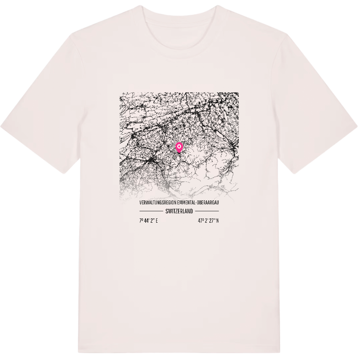 Verwaltungsregion Emmental-Oberaargau karta t-shirt – t-shirt från PinShirt