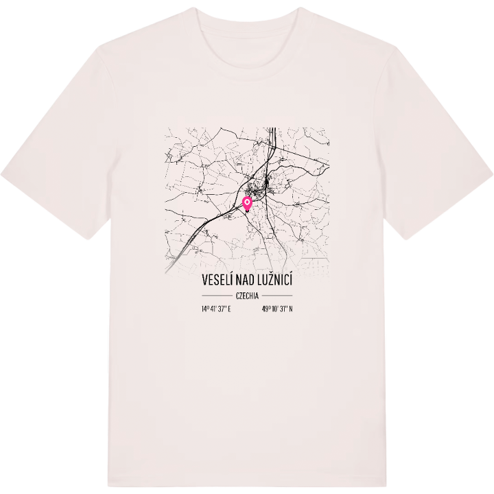Veselí nad Lužnicí karta t-shirt – t-shirt från PinShirt