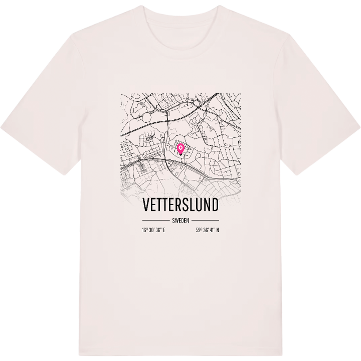 Vetterslund karta t-shirt – t-shirt från PinShirt