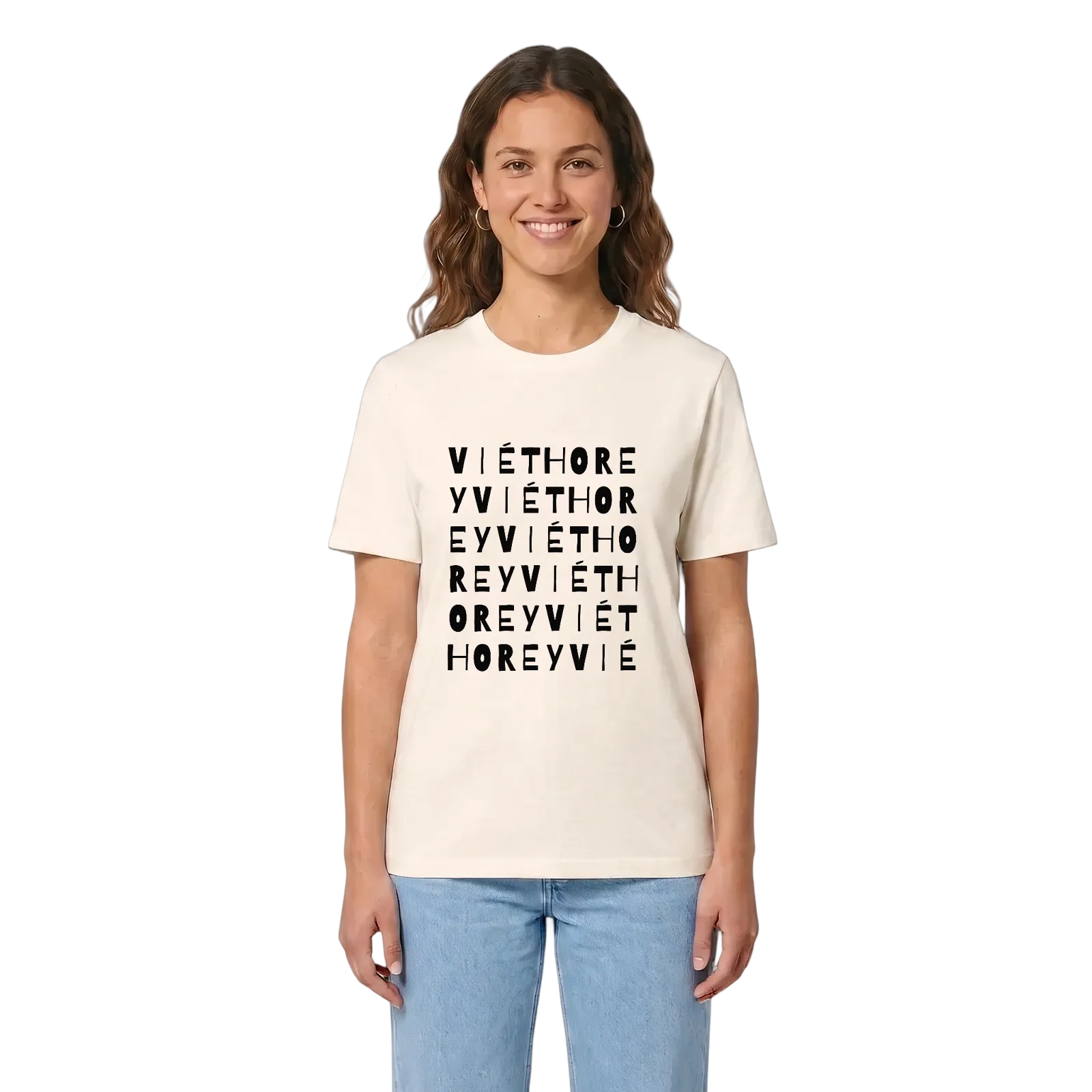 Viéthorey ordlek t-shirt – Vintage White, i miljö