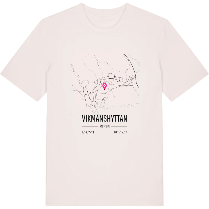 Vikmanshyttan karta t-shirt – t-shirt från PinShirt