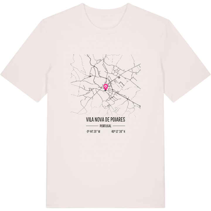 Vila Nova de Poiares karta t-shirt – t-shirt från PinShirt