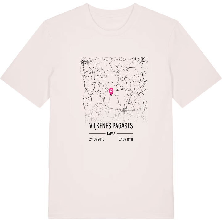 Viļķenes pagasts karta t-shirt – t-shirt från PinShirt
