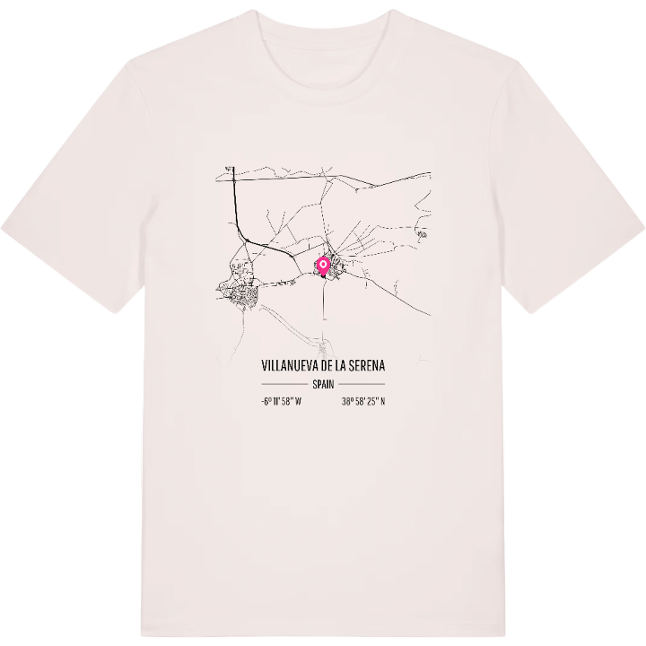 Villanueva de la Serena karta t-shirt – t-shirt från PinShirt