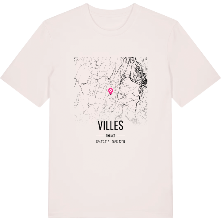 Villes karta t-shirt – t-shirt från PinShirt