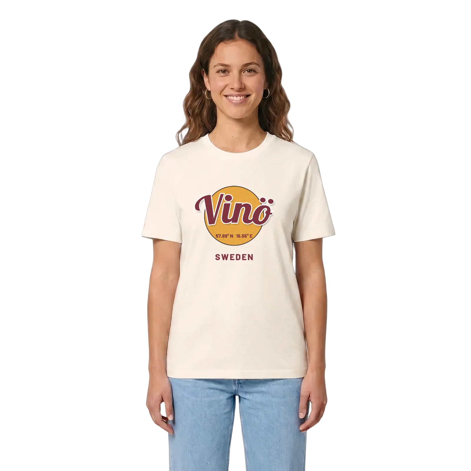 Vinö cirkel t-shirt – Vintage White, i miljö