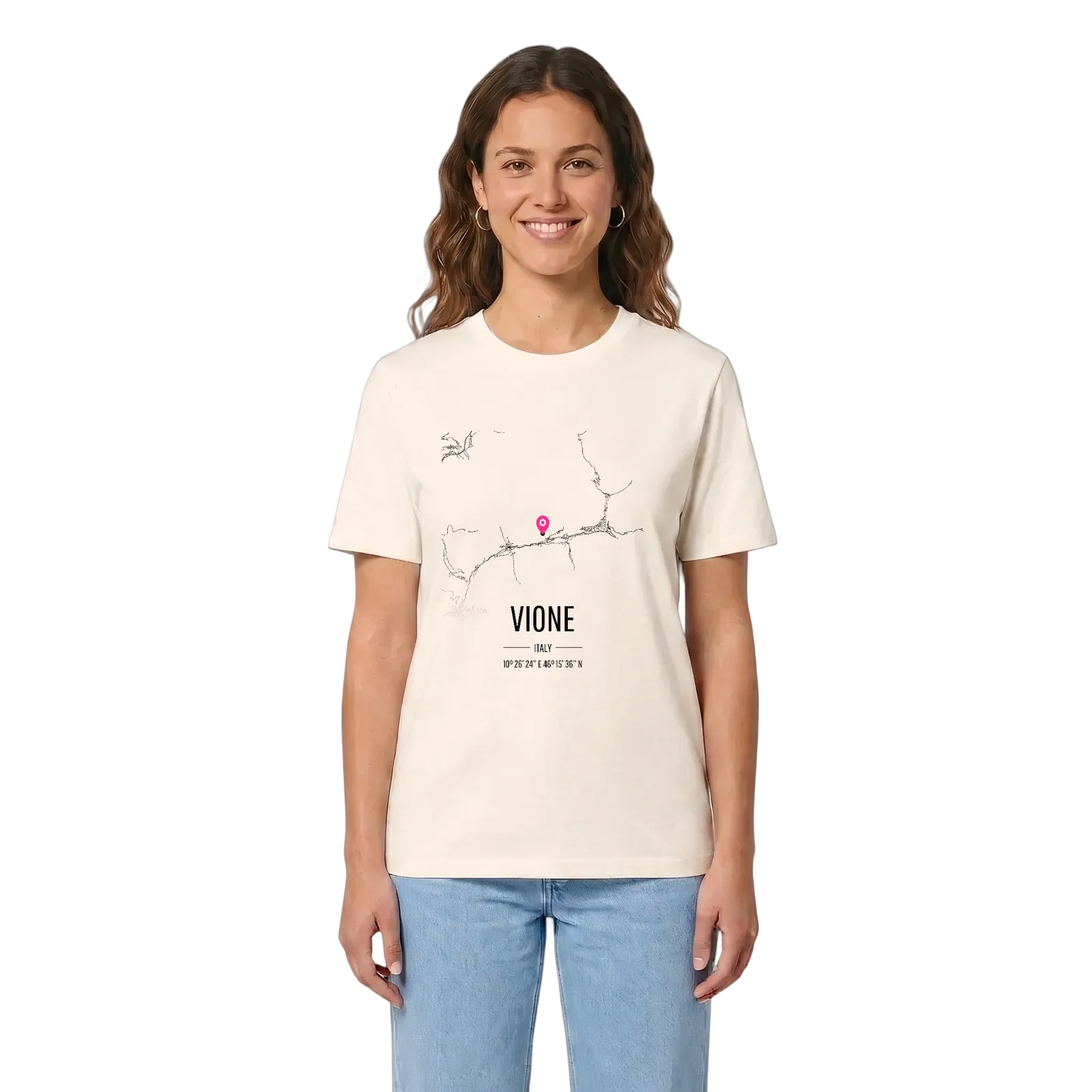 Vione karta t-shirt – Vintage White, i miljö