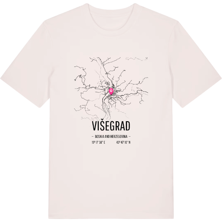 Višegrad karta t-shirt – t-shirt från PinShirt