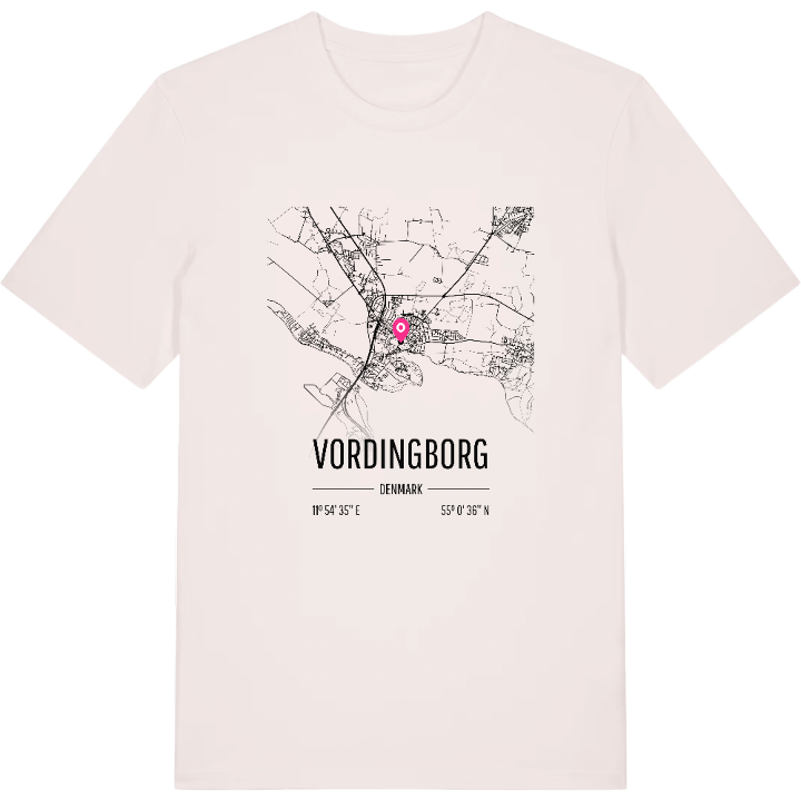 Vordingborg karta t-shirt – t-shirt från PinShirt
