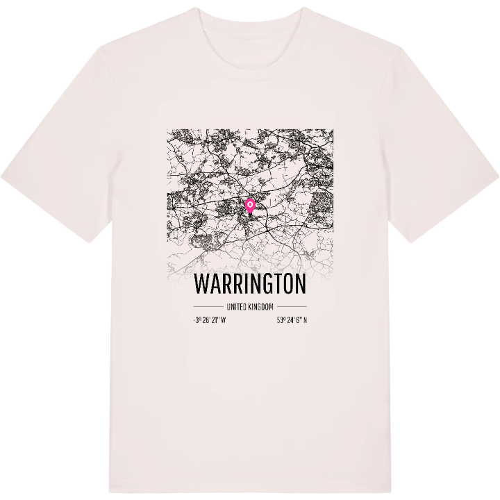 Warrington karta t-shirt – t-shirt från PinShirt