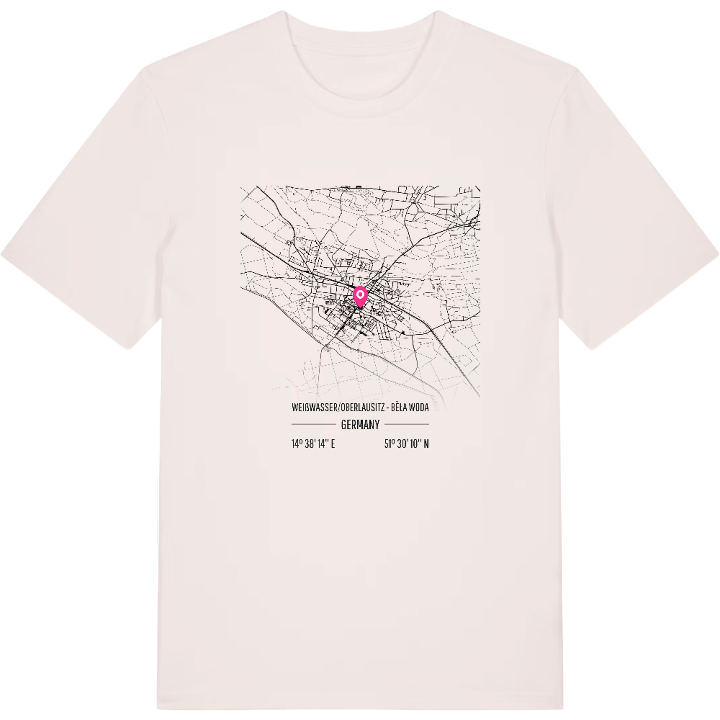 Weißwasser/Oberlausitz - Běła Woda karta t-shirt – t-shirt från PinShirt