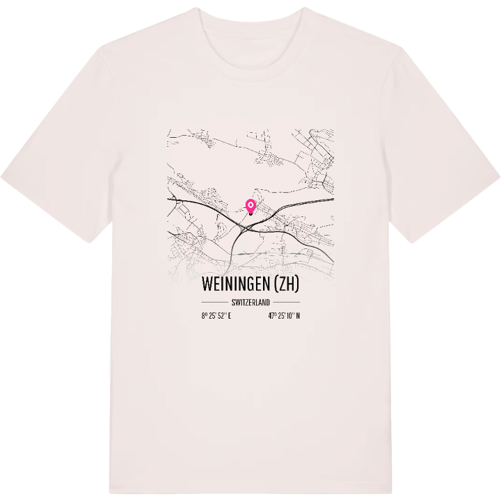 Weiningen (ZH) karta t-shirt – t-shirt från PinShirt