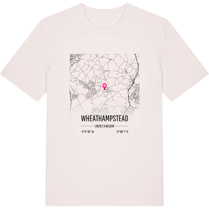 Wheathampstead karta t-shirt – t-shirt från PinShirt