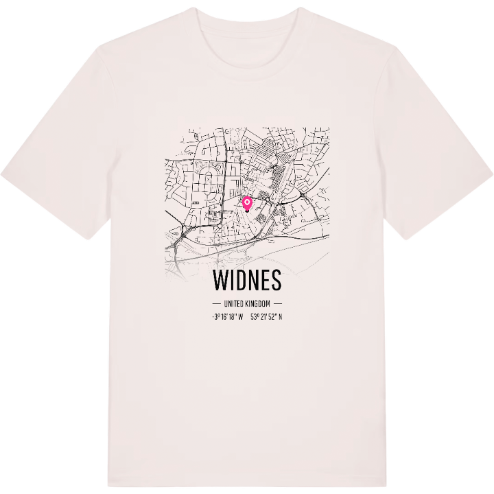 Widnes karta t-shirt – t-shirt från PinShirt