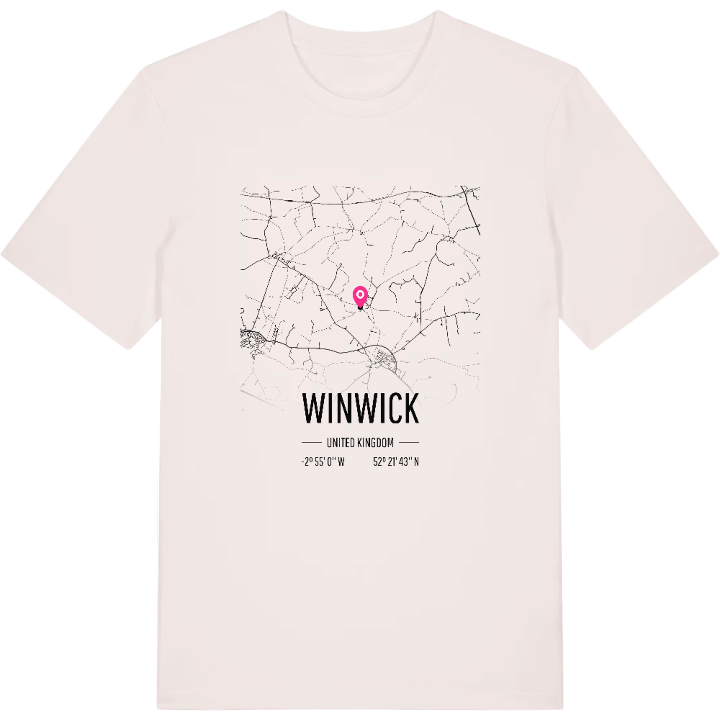 Winwick karta t-shirt – t-shirt från PinShirt