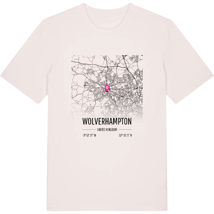 Wolverhampton karta t-shirt – t-shirt från PinShirt