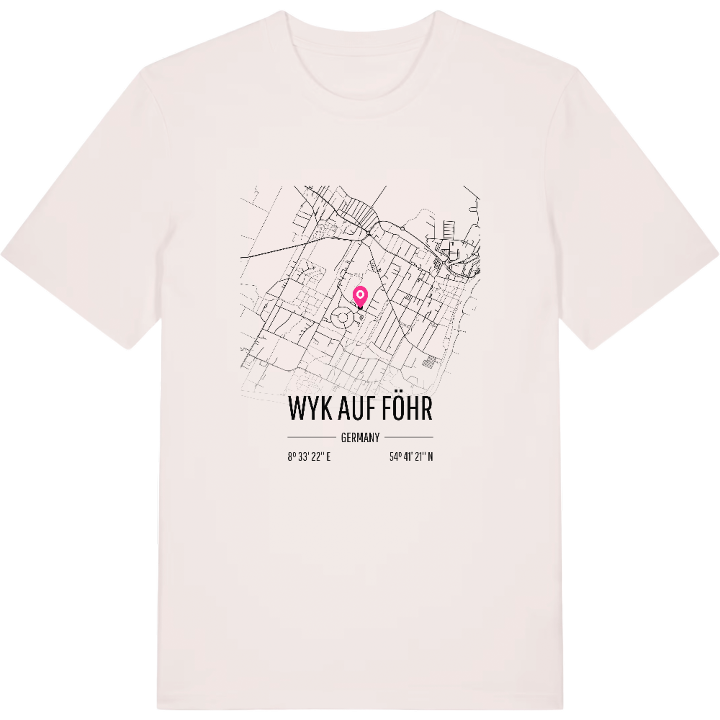 Wyk auf Föhr karta t-shirt – t-shirt från PinShirt