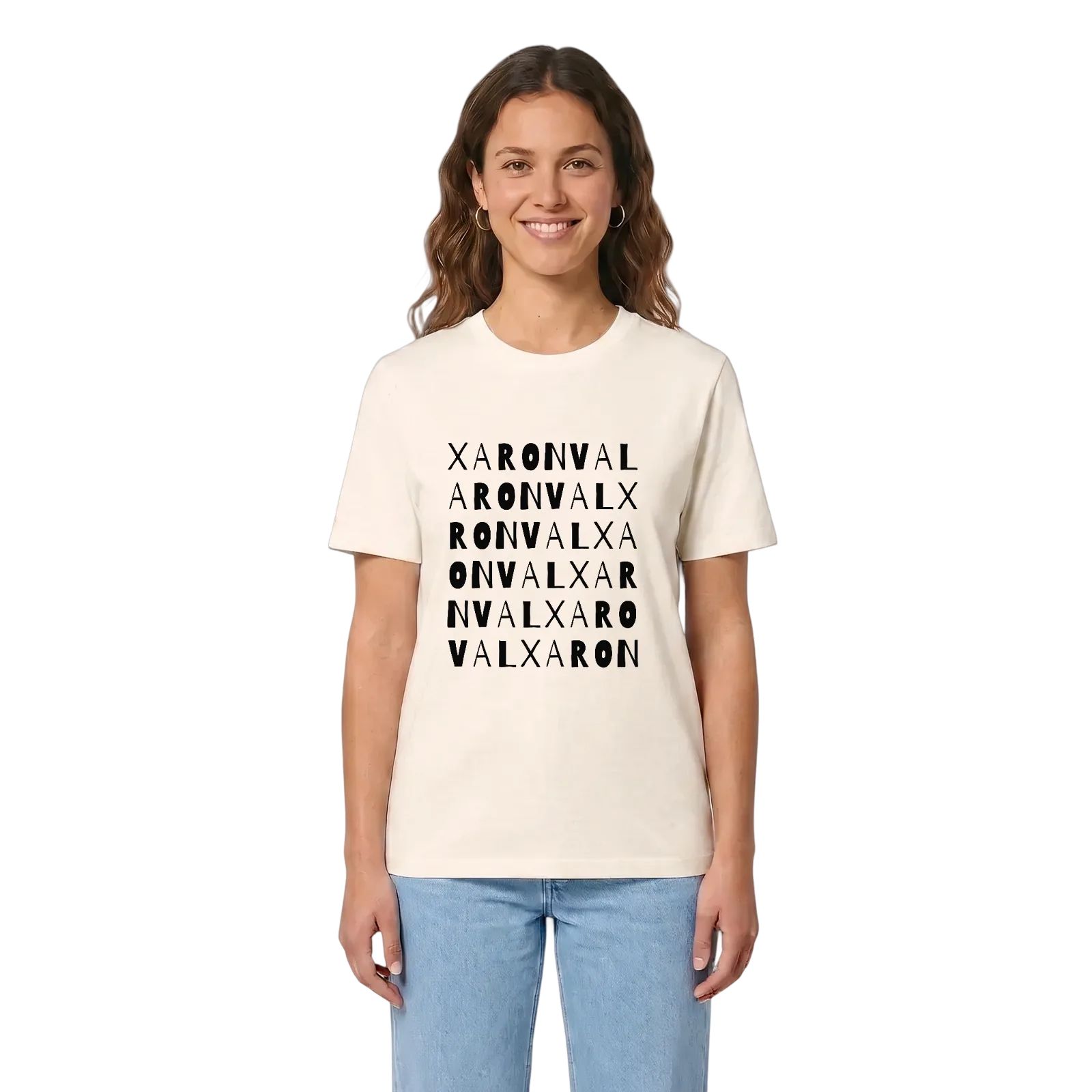 Xaronval ordlek t-shirt – Vintage White, i miljö