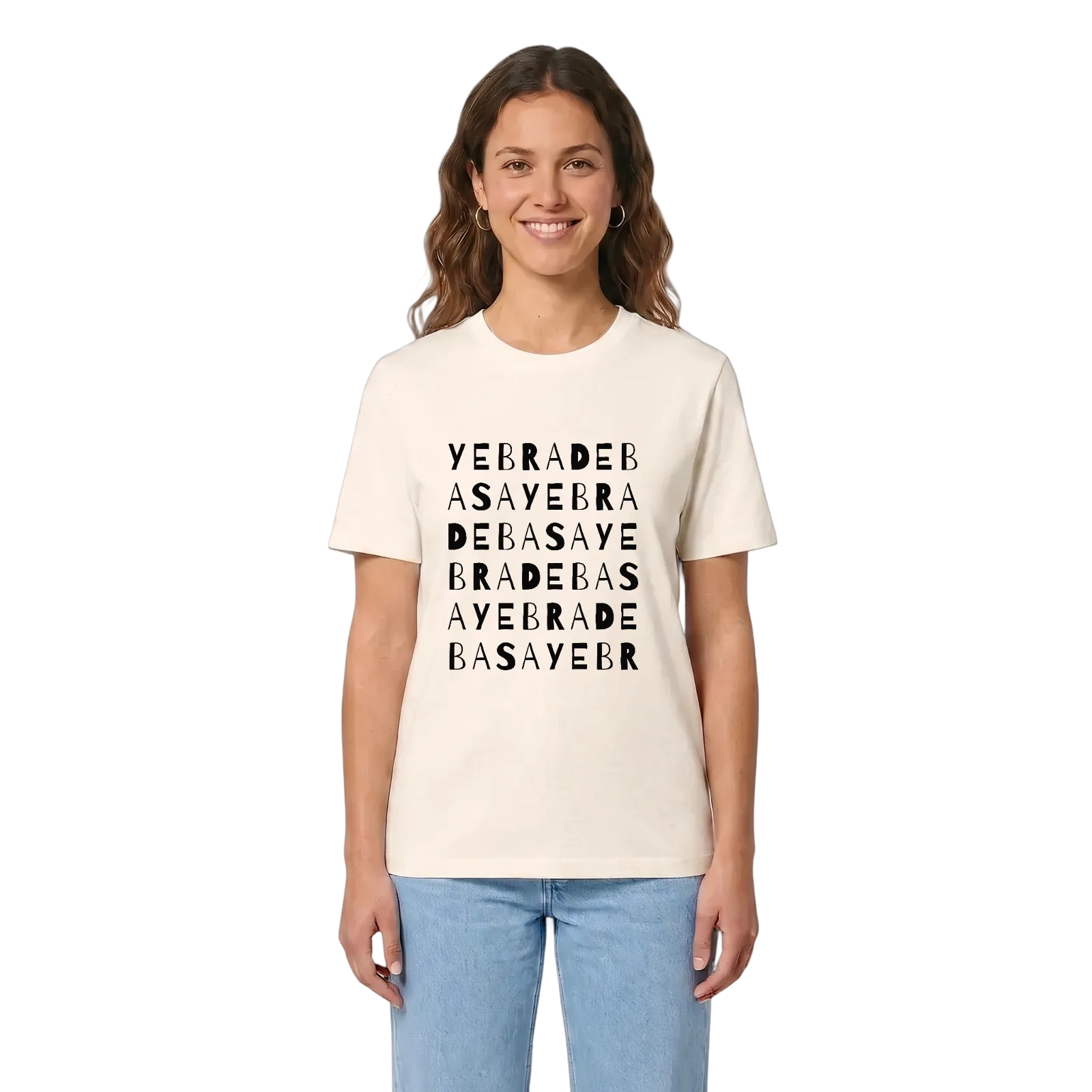 Yebra de Basa ordlek t-shirt – Vintage White, i miljö