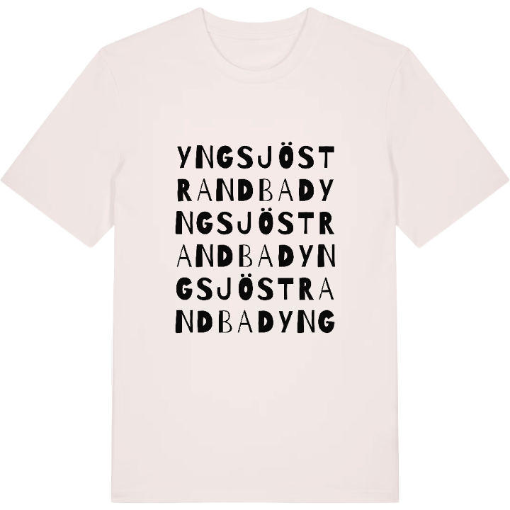 Yngsjö strandbad ordlek t-shirt – t-shirt från PinShirt