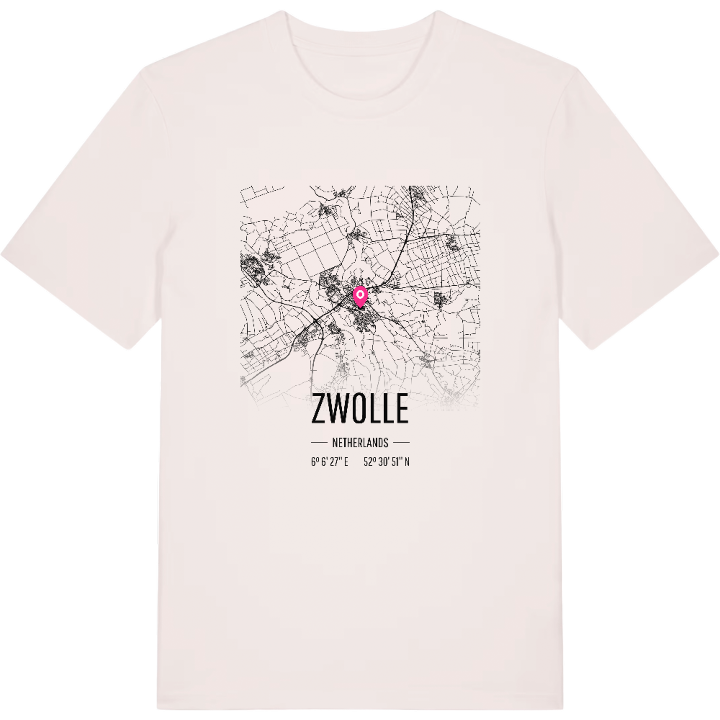 Zwolle karta t-shirt – t-shirt från PinShirt