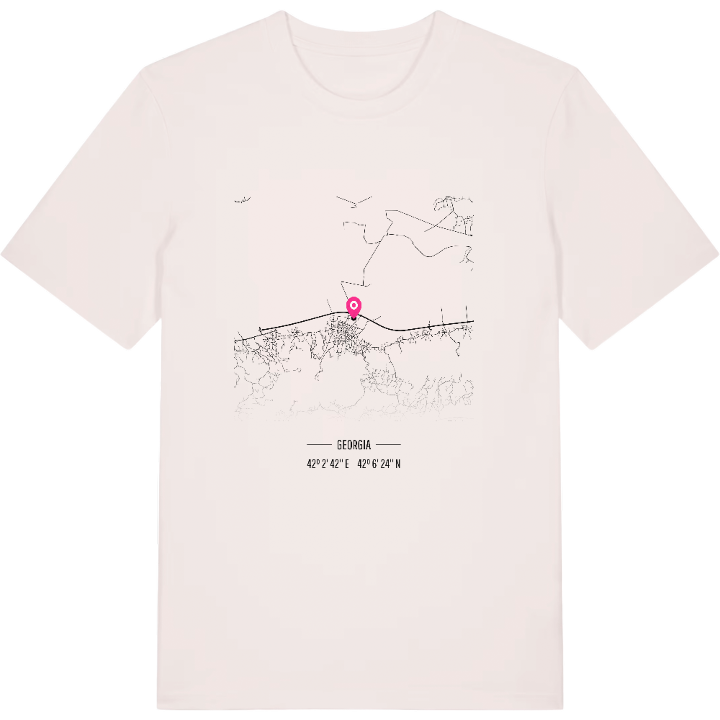 ქალაქი ლანჩხუთი karta t-shirt – t-shirt från PinShirt