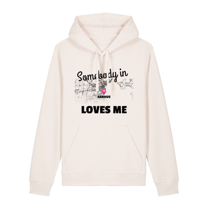 Någon i Aarhus älskar mig hoodie – hoodie från PinShirt