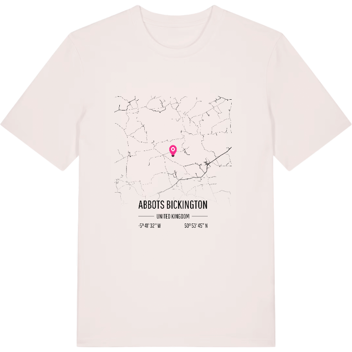 Abbots Bickington karta t-shirt – t-shirt från PinShirt