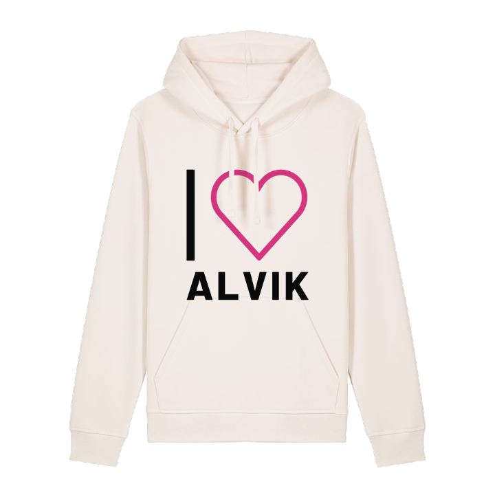Jag älskar Alvik hoodie stort tryck – hoodie från PinShirt