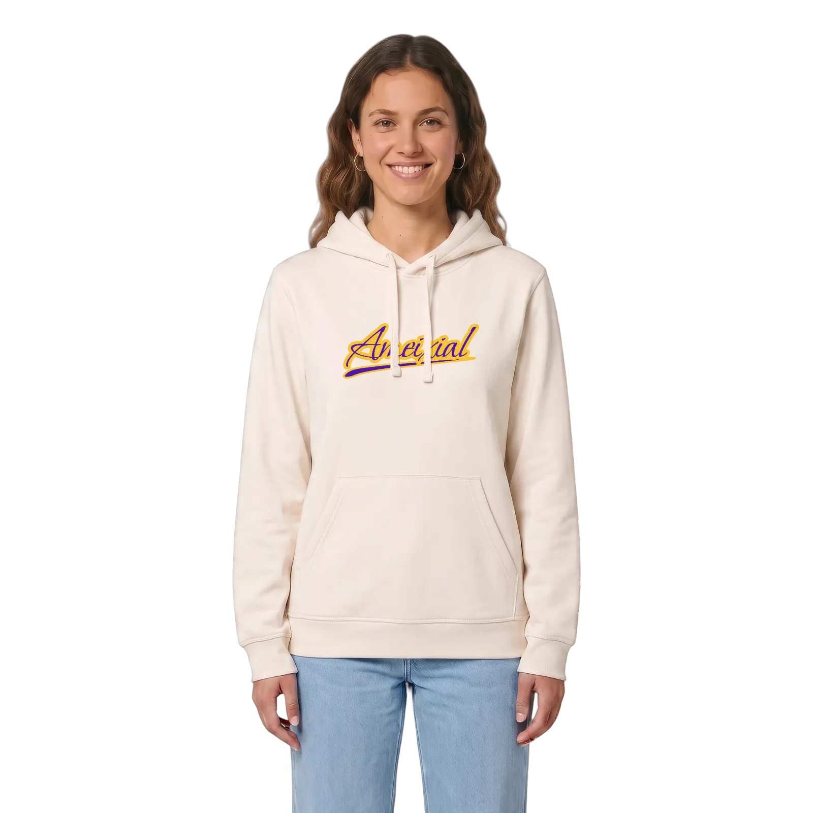 Ameixial baseball hoodie – Vintage White, i miljö