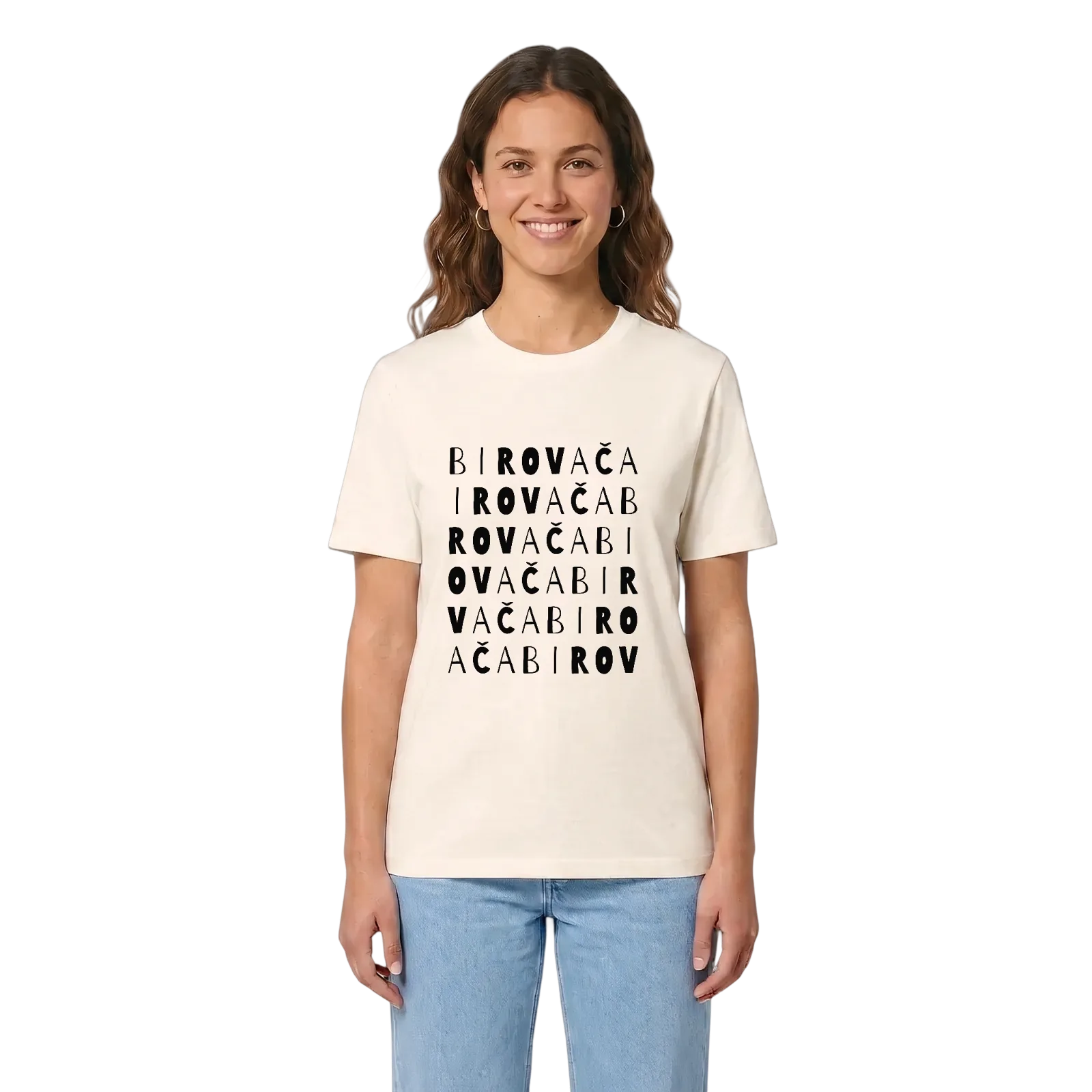 Birovača ordlek t-shirt – Vintage White, i miljö