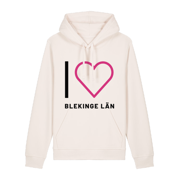 Jag älskar Blekinge län hoodie stort tryck – hoodie från PinShirt