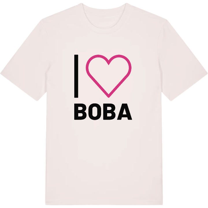 Jag älskar Boba t-shirt stort tryck – t-shirt från PinShirt