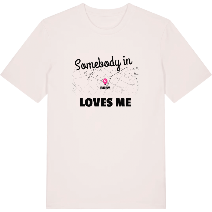 Någon i Boby älskar mig t-shirt – t-shirt från PinShirt