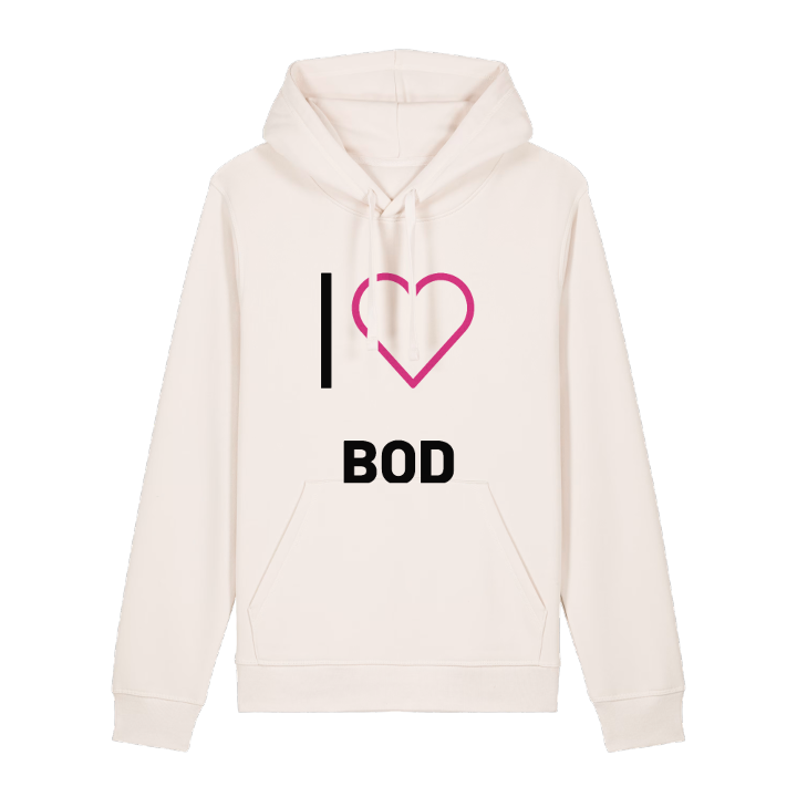 Jag älskar Bod hoodie stort tryck – hoodie från PinShirt