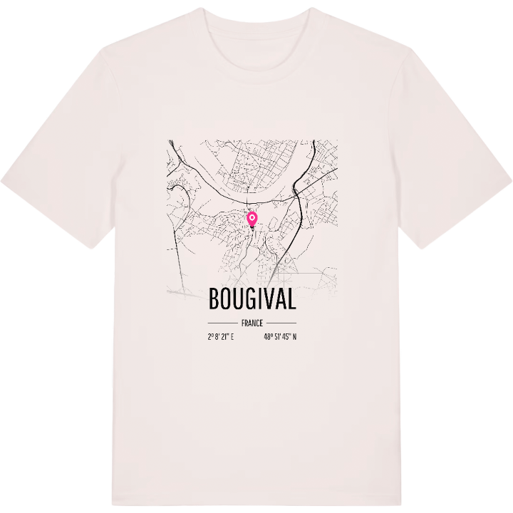 Bougival karta t-shirt – t-shirt från PinShirt
