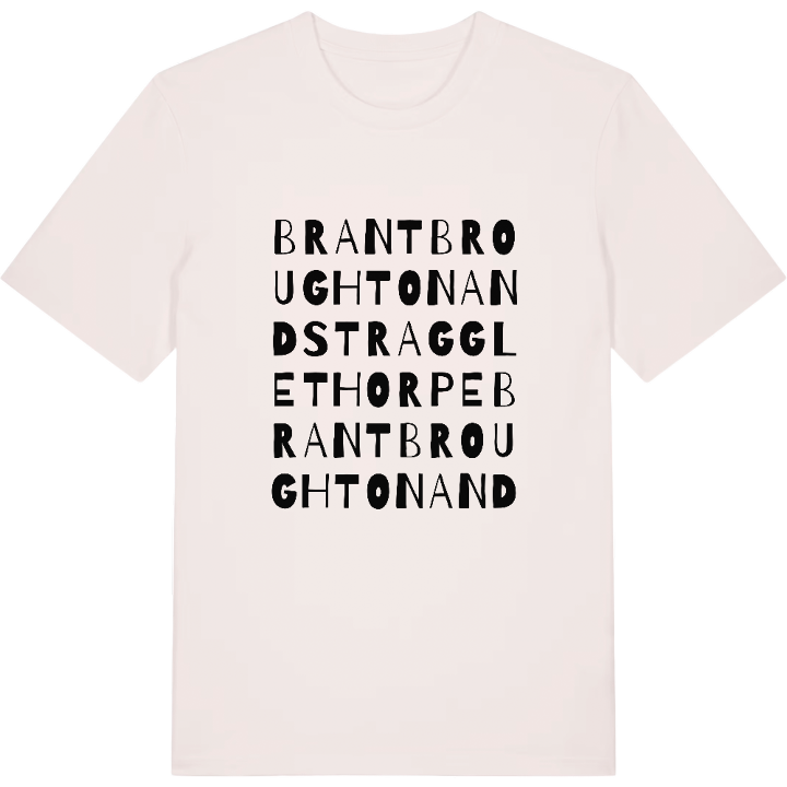 Brant Broughton and Stragglethorpe ordlek t-shirt – t-shirt från PinShirt