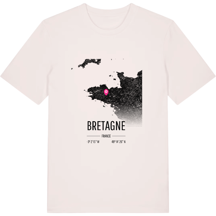 Bretagne karta t-shirt – t-shirt från PinShirt
