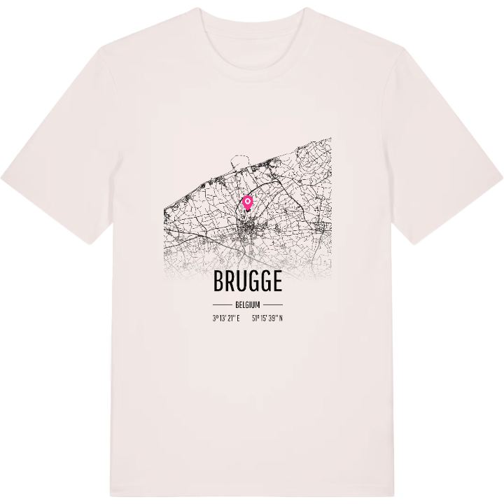 Brugge karta t-shirt – t-shirt från PinShirt