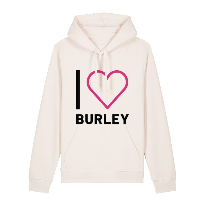 Jag älskar Burley hoodie stort tryck – hoodie från PinShirt
