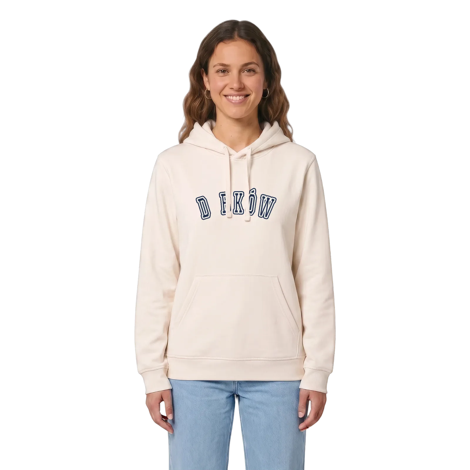 Dąbków college hoodie – Vintage White, i miljö