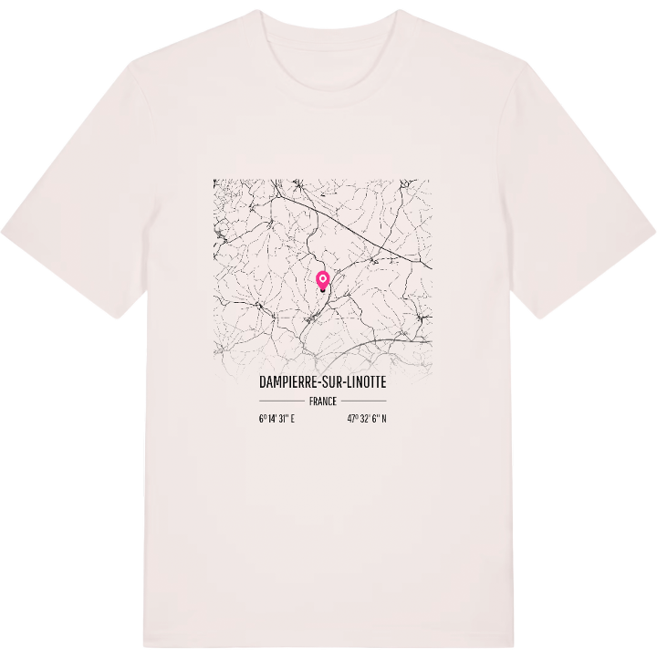 Dampierre-sur-Linotte karta t-shirt – t-shirt från PinShirt