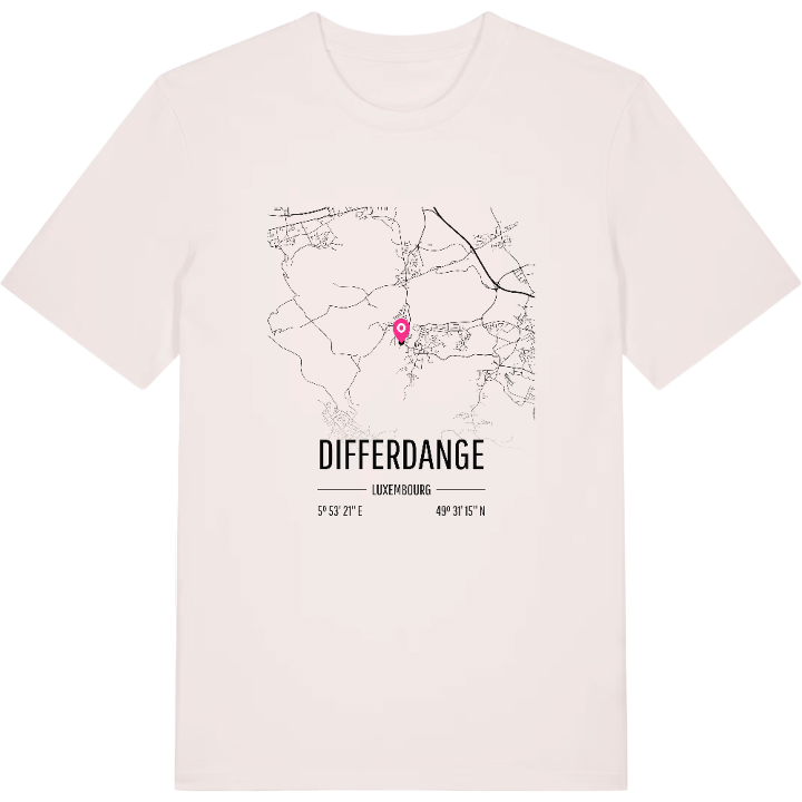Differdange karta t-shirt – t-shirt från PinShirt