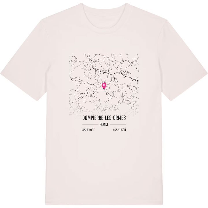 Dompierre-les-Ormes karta t-shirt – t-shirt från PinShirt